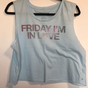 NWOT Friday I’m in love cropped muscle tank